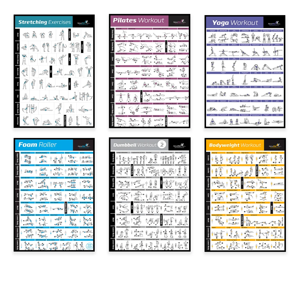Home Gym Decor - Tabla de ejercicios corporales, entrenamiento en