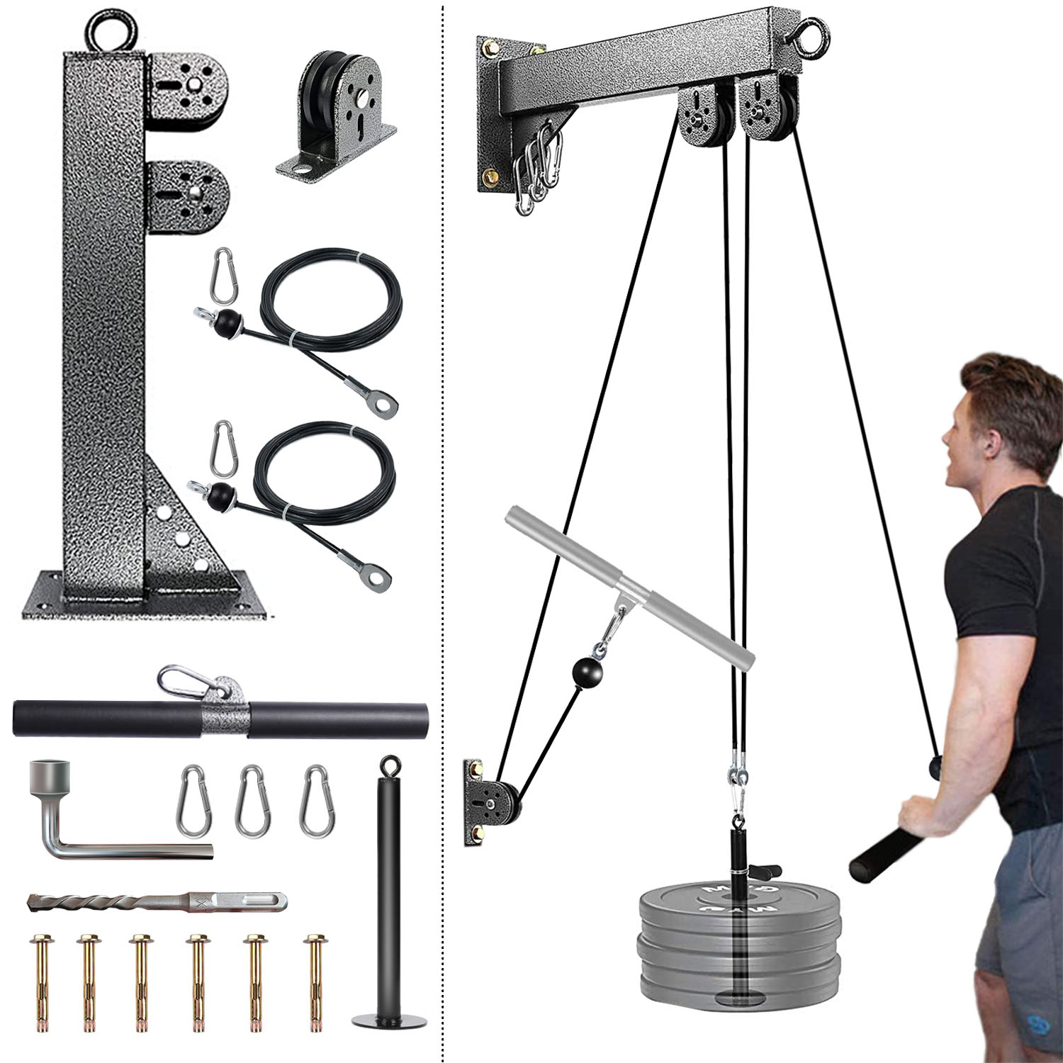 Cable Pulley System - Sistema de polea montado en la