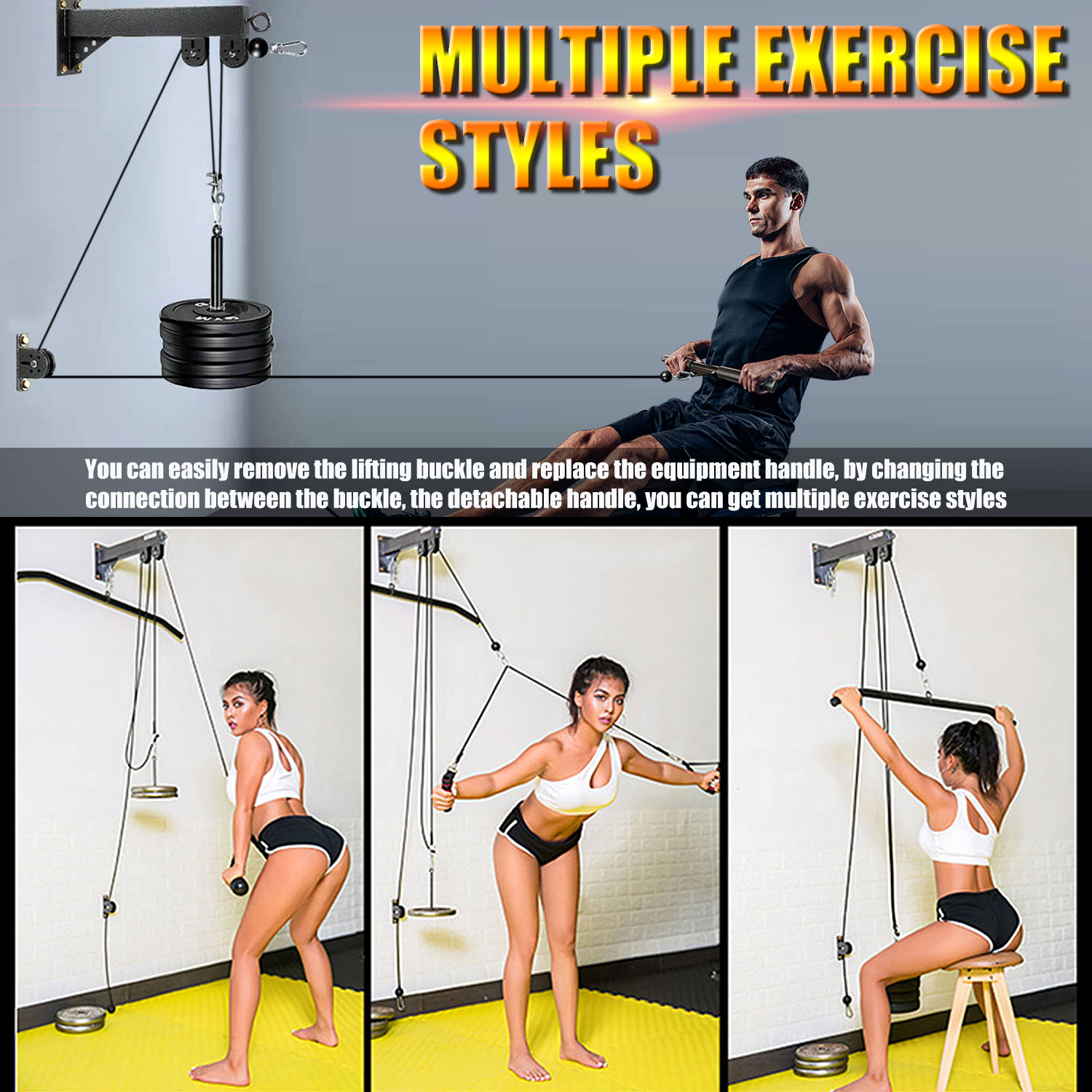 Sistema de polea montado en la - Cable Pulley System reseña y precio